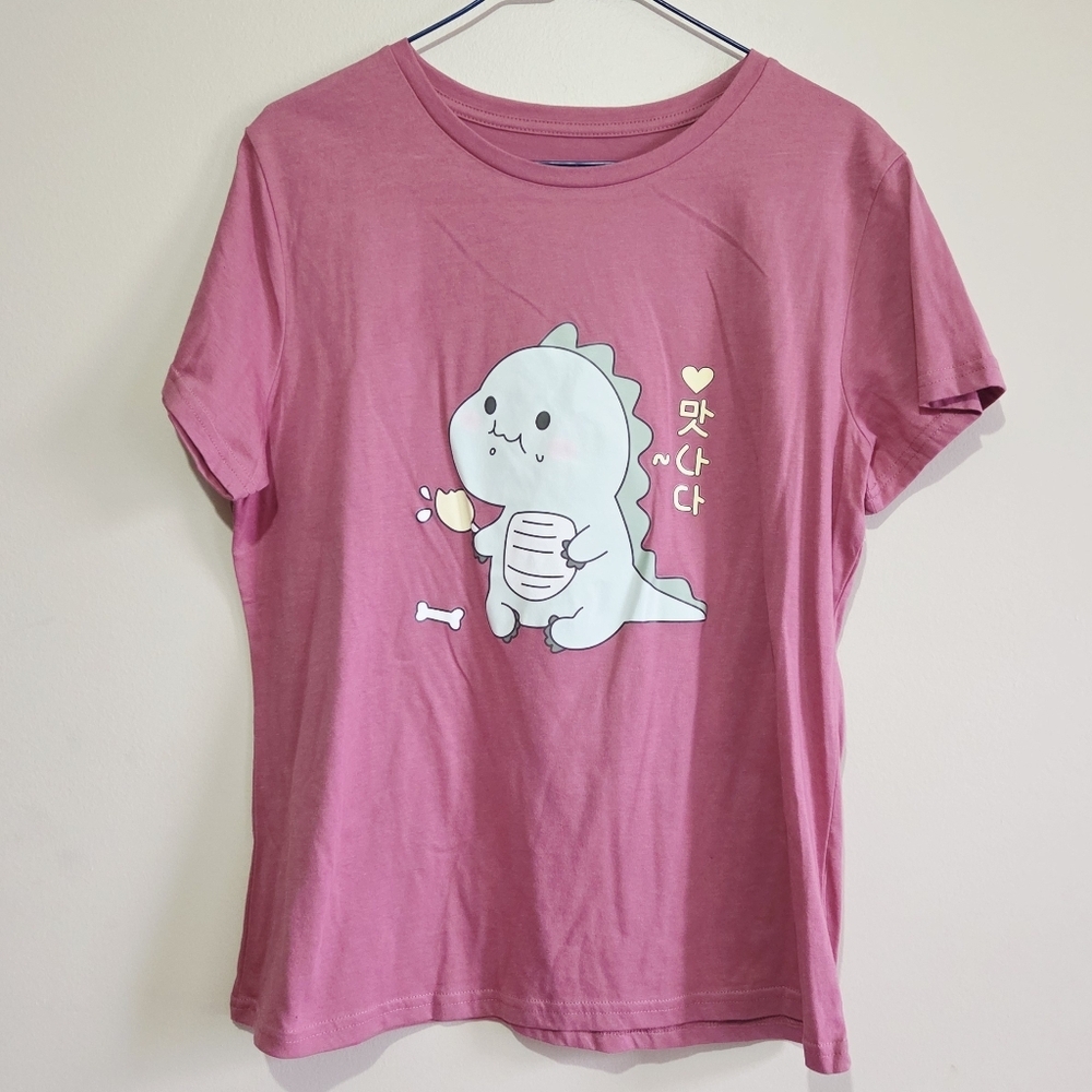 *4 for $30* Pink Dino Graphic Tee